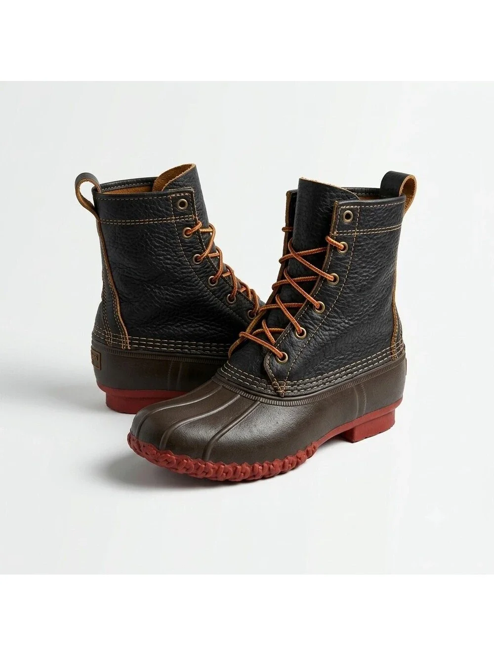 L.L.Bean Classic Bean Boots Black Brown Waterproof Leather Winter Boots size 7